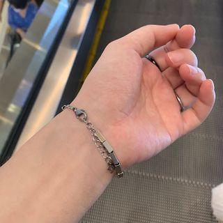 Geometric Bead Bracelet Silver - One Size