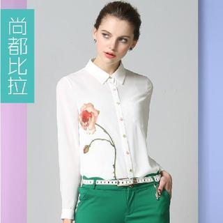 Rose Print Chiffon Shirt