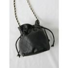 Drawcord Quilted Shoulder Bag Black - One Size