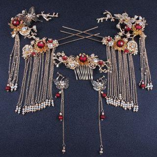 Chinese Traditional Wedding Headpiece Cutout Butterfly - Silver - One Size