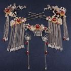 Chinese Traditional Wedding Headpiece Cutout Butterfly - Silver - One Size