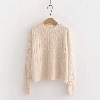 Twist Knit Sweater As Shown In Figure - One Size