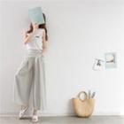 Band-waist Striped Wide-leg Pants