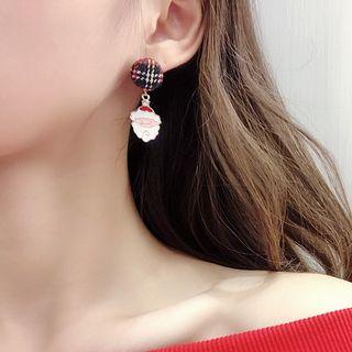 Non-matching Christmas Santa & Heart Bobble Dangle Earring