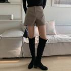 Zip-fly Herringbone Shorts