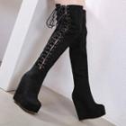Lace Up Over-the-knee Platform Wedge Boots