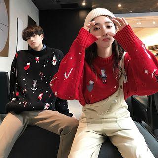 Couple Matching Christmas Cartoon Pattern Sweater