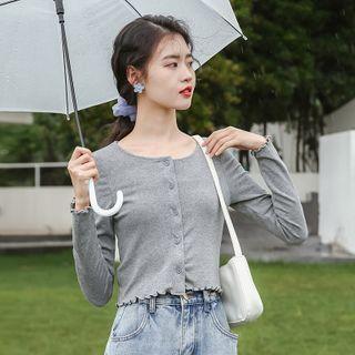 Button-up Cardigan Gray - One Size