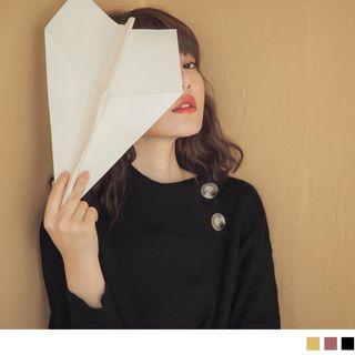 Buttoned Boatneck Sweater