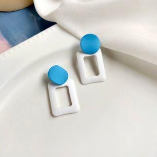 Geometric Sterling Silver Dangle Earring / Clip-on Earring