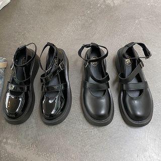 Platform Triple Strap Mary Janes