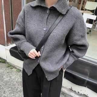 Collared Thick Knit Cardigan