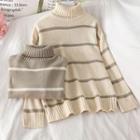 Striped Turtle-neck Sweater - 3 Colors