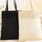 Lace Panel Tote Bag