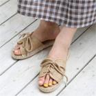 Lace-up Woven Slide Sandals