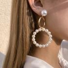 Faux Pearl Drop Earring 1 Pair - 2193 - Gold - One Size