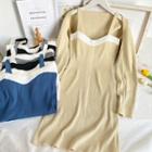 Set: Sleeveless Knit Midi Dress + Cape Top In 5 Colors