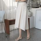 Band-waist Beribboned Flared Skirt