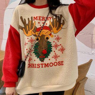 Christmas Themed Fleece Sweatshirt