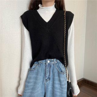 Mock Neck Top / Sweater Vest