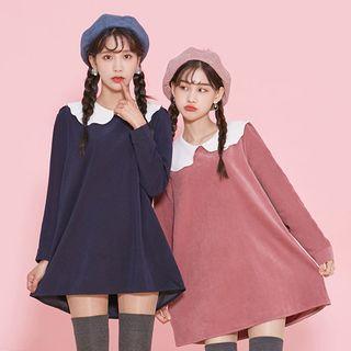 Contrast-collar Minidress