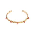 Fashion And Elegant Plated Gold Enamel Flower Opening Bangle Silver - One Size