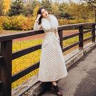 Furry Collar Padded Long Coat
