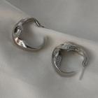 Metal Hook Earring 1 Pair - A435 - Silver - One Size
