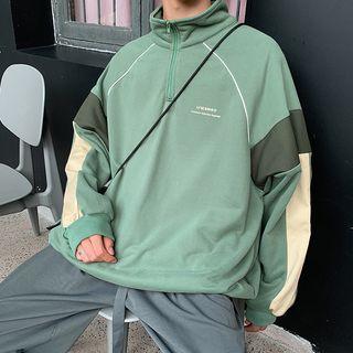 Color-panel Half-zip Sweatshirt