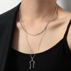 925 Sterling Silver U Necklace Silver - One Size