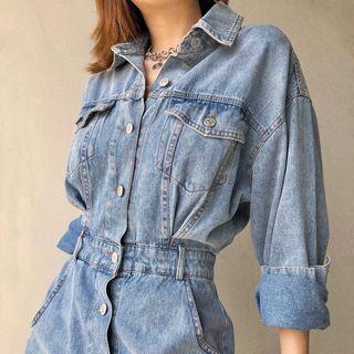 Single Breasted Denim Dress