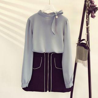Lace Up Beaded Top
