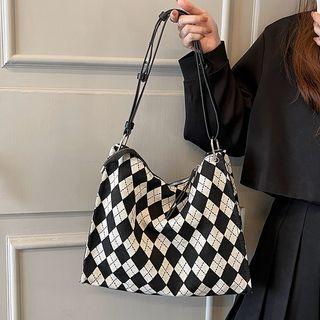 Argyle Tote Bag Black & White - One Size