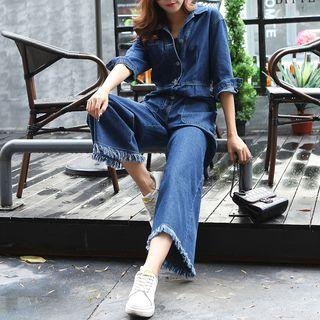 Denim Wide-leg Jumpsuit