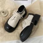 Two-tone Platform Block Heel Mary Jane Shoes