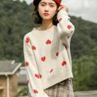 Heart Sweater Off-white - One Size