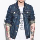 Long-sleeve Washed Denim Jacket