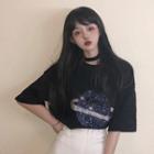 Elbow-sleeve Planet T-shirt
