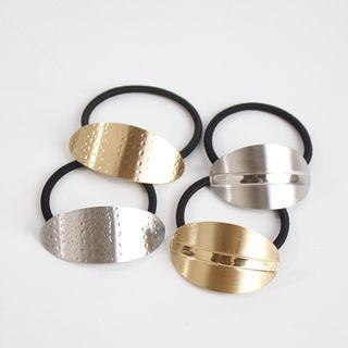 Brushed Alloy Oval Hair Tie