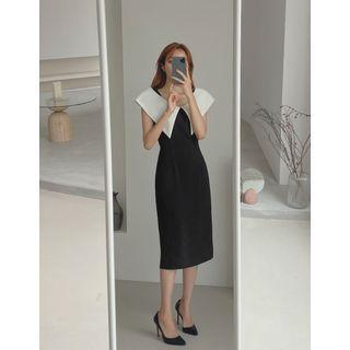 Wide Cape-collar H-line Dress