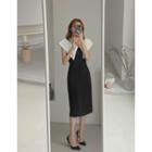 Wide Cape-collar H-line Dress