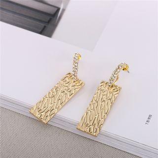Rhinestone Embossed Bar Earring