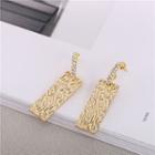 Rhinestone Embossed Bar Earring