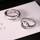 Alloy Smiley / Lettering Open Ring