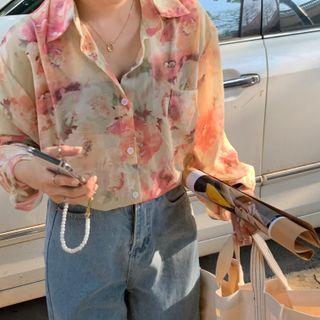 Floral Print Shirt Floral Print - Pink - One Size