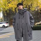 Hood Buttoned Padded Coat