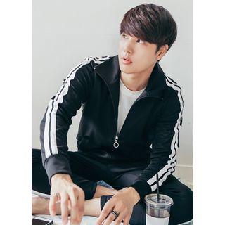 Stripe-accent Zip-up Jacket