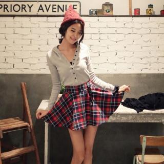 Plaid A-line Skirt