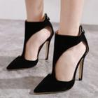 Pointy-toe Cut-out Stiletto-heel Ankle Boots