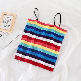 Striped Camisole Knit Top As Shown In Figure - One Size